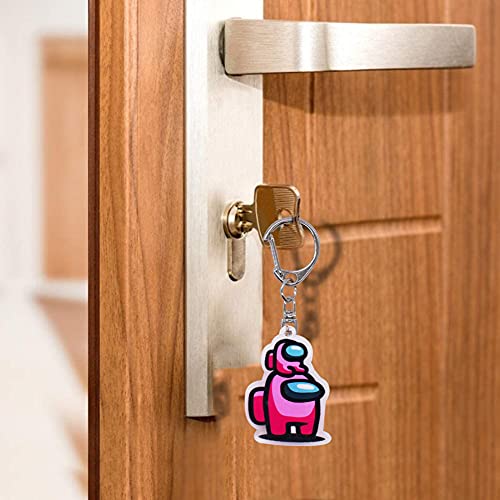 CYSJ 10 PCS Entre Nosotros Llaveros, llaveros de plástico Etiqueta para Llaves, Entre Nosotros Llavero Colgantes Llavero Llavero,Juegos Entre Nosotros Llavero Acrílico Llaveros Accesorio Colorido