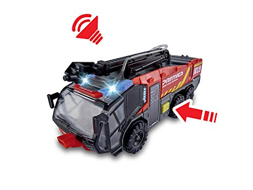 Dickie - Camión bomberos de aeropuerto 24 cm, luz y sonido, lanza agua (Dickie 203714012)