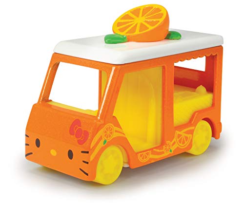 Dickie Toys Hello Kitty Orange + Chocolat Ice Cream - Coche de Juguete (2 Unidades, Aluminio Fundido, Figuras extraíbles, Longitud del vehículo: 6 cm, tamaño de la Figura: 2,5 cm, a Partir de 3 años)
