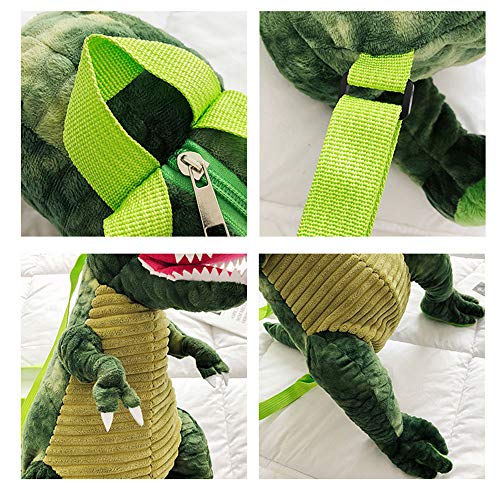 Dinosaurio -Mochila Verde Para Niños, Diseño de Dinosaurio en 3D