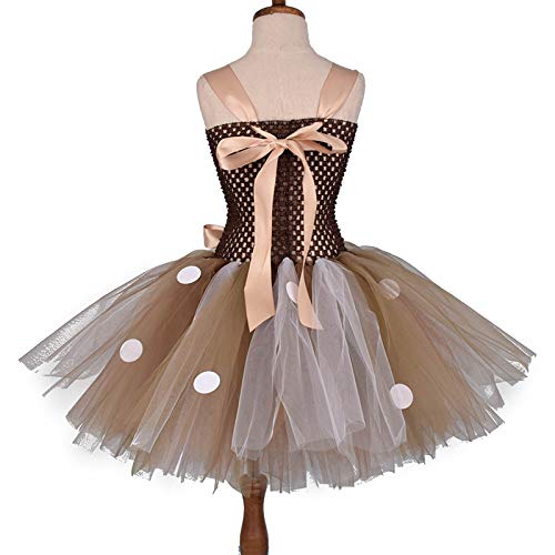 Disfraz de Navidad para niñas de Papá Noel, disfraz de jirafa, disfraz con diadema de princesa, Halloween, Navidad, carnaval, cosplay, fiesta, Marrón 2, 5-6 Años