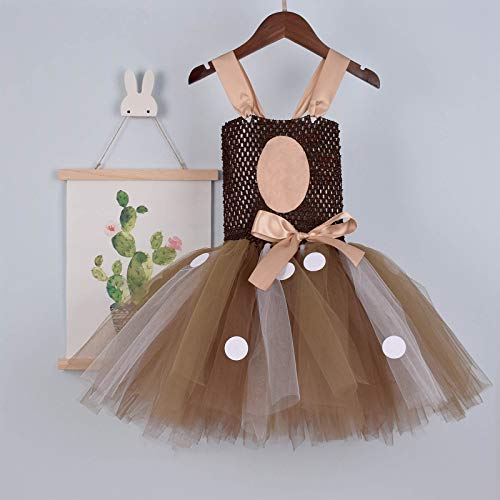 Disfraz de Navidad para niñas de Papá Noel, disfraz de jirafa, disfraz con diadema de princesa, Halloween, Navidad, carnaval, cosplay, fiesta, Marrón 2, 5-6 Años
