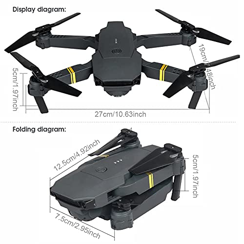 Drone Plegable Mini Drone con Cámara HD De 4K E58 RC Quadcopter WiFi FPV Video En Vivo Altitud Hold Drone Soporte Auto Retorno con 3batteries para Adultos para Niños Principiantes para Niños