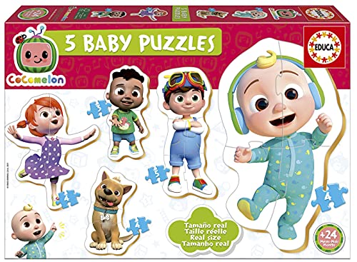 Educa 19139 Cocomelon. Baby Puzzles de Entre 3 y 5 Piezas para bebés. +24 Meses, Multicolor