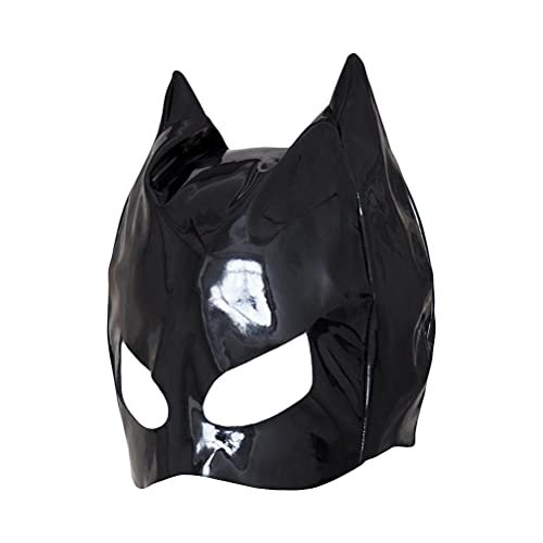 Emeili Media Máscara de Cuero Sexy para Gatos, Máscara de Cosplay para la Fiesta de Halloween Gatito Máscara de Cuero de Carnaval de Mascarada Maquillaje