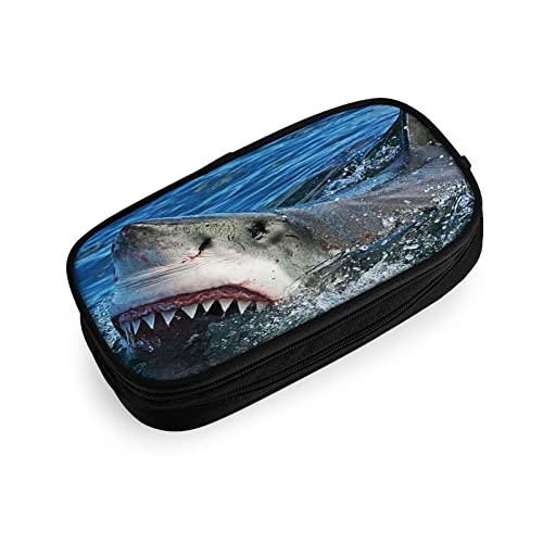 Estuche Escolar Gran tiburón Blanco 6, Multifuncional Estuche de lápices de Gran Capacidad para Hombre Mujer Estudiante en Escuela para Niñas Niños