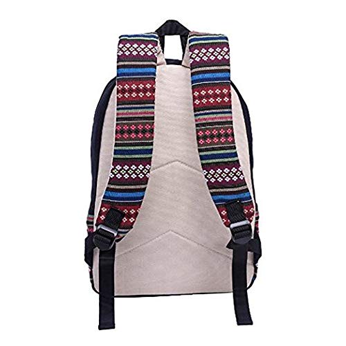 Evay Lona Mochila Vintage Colorida Banda Escuela para jóvenes Adolescentes y niñas Ligero Lindo Impermeable Casual Mochila Tiene 14 Pulgadas Laptop Escuela Bolso Mochila Negro
