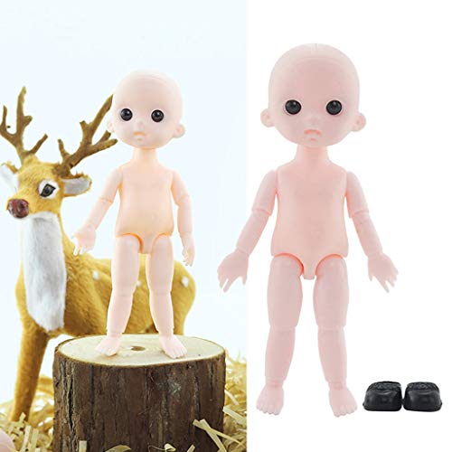 F Fityle 5 Piezas 16 Cm 13 Piezas de Cuerpo de Muñeca en Blanco Desnudo Articulado Reemplazos de Piezas de Globo Ocular