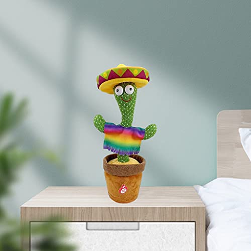 F Fityle Juguetes eléctricos de Peluche de Cactus, Juguete bailarín de Cactus oscilante, Regalo de decoración de Coche de Escritorio de Sala de Estar en casa
