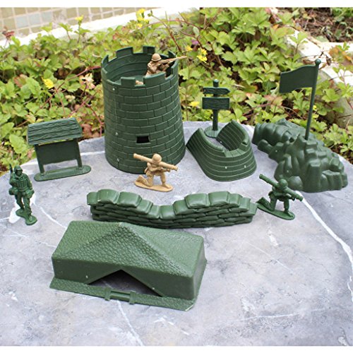 F Fityle Kit de Modelo de de Acción de Atalaya de Lucha de 10 Piezas con Accesorio de Juego de Blockhouse de 7 Piezas