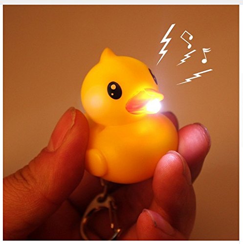 Familienkalender Llavero con figura de pato amarillo con LED y sonido NaagNag Pato | Pollito | Regalo | Erpel | Juguete con sonido