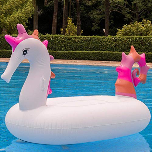 Flotador de piscina inflable de caballito de mar gigante de 230 cm - Juguetes divertidos para fiestas de agua - Anillo de natación para tumbona de colchón de aire para montar (juguetes de piscina)