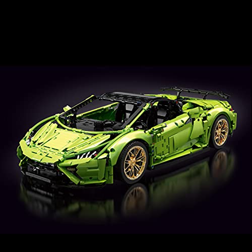FunMate Cochecito deportivo descapotable de técnica 1/8 para Huracán Evo Spyder, 3558+ piezas de coche de carreras compatible con Lego Technic Lamborghini – Versión estática
