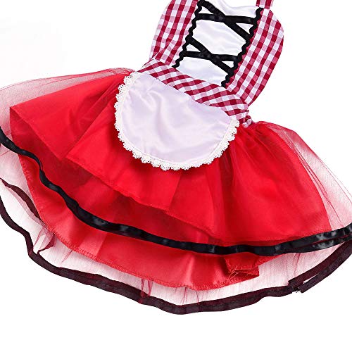 FYMNSI Niña Bebé Disfraz de Caperucita Roja con Capa Cuento de Hadas Little Disfraz de Equitación para Halloween Carnaval Cosplay Navidad Fiesta de Cumpleaños Fotografía Vestirse 2-3 años