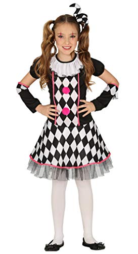 Generique - Disfraz Arlequín Negro y Rosa niña - 7-9 años (125-135 cm)