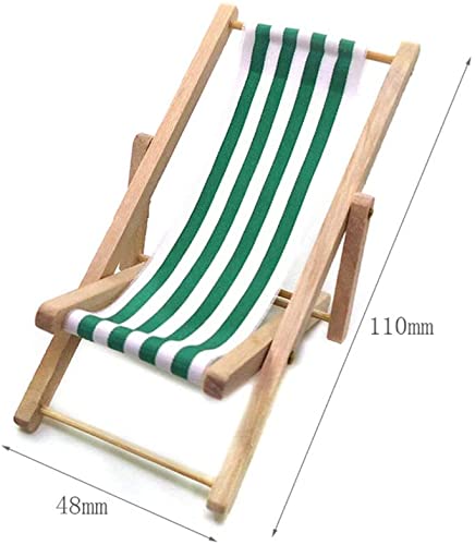 GIVBRO Mini silla de playa plegable silla de madera para muñecas decoración de la casa accesorios de muebles, 1 PC (#D)