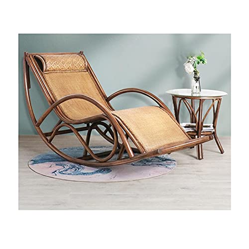 GJHK Silla Mecedora de Ocio Silla de Mimbre Silla Mecedora reclinable Tradicional Tejido a Mano, Adecuado para jardín, Patio, balcón, Sala de Estar 170x70x90cm (Color: a)