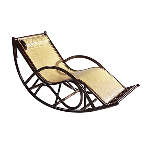GJHK Silla Mecedora de Ocio Silla de Mimbre Silla Mecedora reclinable Tradicional Tejido a Mano, Adecuado para jardín, Patio, balcón, Sala de Estar 170x70x90cm (Color: a)