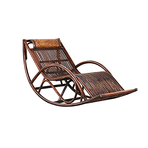 GJHK Silla Mecedora de Ocio Silla de Mimbre Silla Mecedora reclinable Tradicional Tejido a Mano, Adecuado para jardín, Patio, balcón, Sala de Estar 170x70x90cm (Color: a)