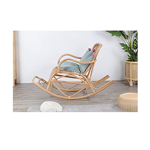GJHK Silla Mecedora de Ocio Silla de Mimbre Silla Mecedora Silla reclinadora casa al Aire Libre balcón jardín Anciano Silla fácil 125x55x92cm (Color: b)