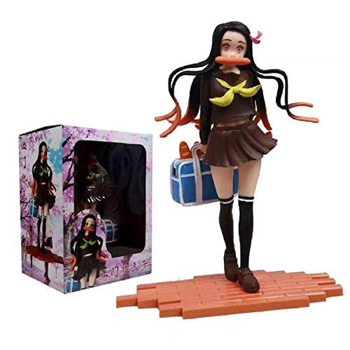 GSDGSD Devil'S Blade Anime Figure Kamado Nezuko Uniformes Escolares Ver. Demon Slayer Kimetsu No Yaiba Figura de acción Escena Modelo Decoración Juguetes-1