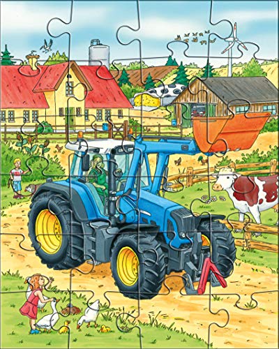 HABA-300444 Puzzles Tractor y compañía Puzle Infantil, Multicolor (300444)