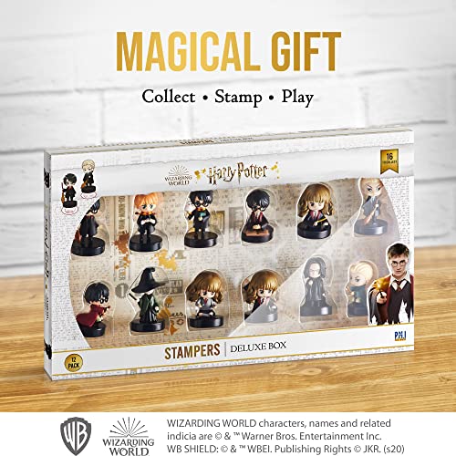 Harry Potter Stamps | Harry Potter Gifts in 1 Deluxe Box | Collect All 16 Harry Potter Toys | Harry Potter Accessories w/ The Most Beloved Characters | Mini Toys for a Harry Potter Party | by P.M.I.