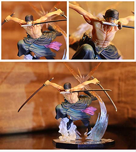 hclshops Estatua de Juguete Anime One Piece Ronoa Zoro Ghost Fantasma de Tres Cuchillos Corte Sauron 17 cm PVC COLECCIÓN DE ACCIÓN Figura Muñeca Linda Decoración del Coche de la Familia