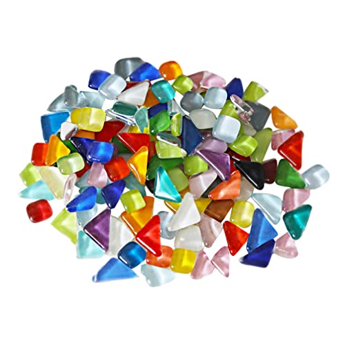 HEALLILY 1 Bolsa de Vidrio Mosaico Azulejos de Mosaico Piezas de Mosaico Chips de Piedra Manualidades Coloridas Trozos de Vidrio Manchado Trozos de Cristal Embellecimiento para La
