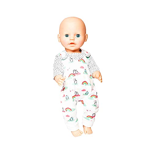 Heless 1185 – Juego de Ropa para muñecas en diseño de pingüino, 2 Piezas con Pelele y Camiseta, tamaño 28 – 35 cm, Multicolor