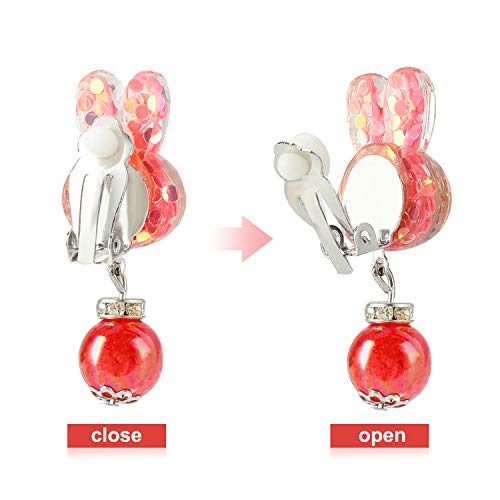 Hifot 7 Pares Pendientes niña de Clip, Princesa joyería Aretes Pretend Play Dress up Vestir Accesorios, Cumpleaños Regalo niña Artículos de Fiesta