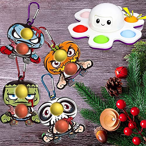 Hodofice Simple Dimple Fidget Toys Pack Poppet Fidgets Toy Set Pequeño Pop Popper Llavero Toya Para Niños Mini Poppits Lucha Llavero Popping Pulpus Stress Figet. Juguetes Spinner Alivio Ansiedad