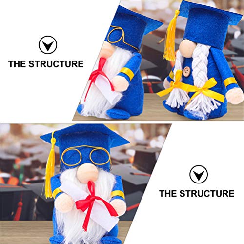 Holibanna 2 Unids Graduación Enano Dwarf Muñeco Muñeco Mrs Hecho A Mano Pequeños Gnomos Adornos Accesorios Sin Rostro Muñecas De Pie Peluche Ceremonia De Graduación 2022 Regalo para La