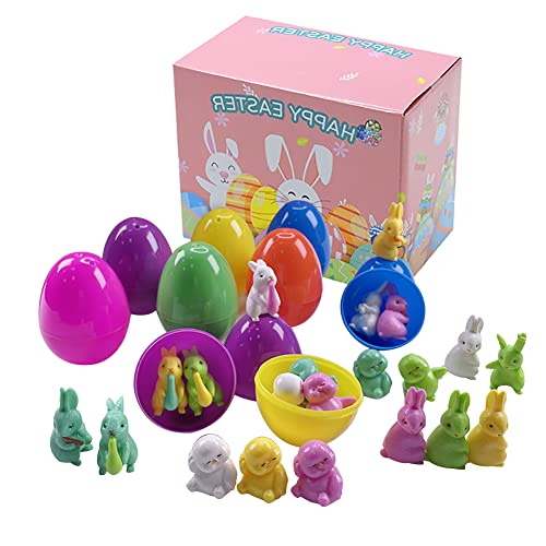 Huevos de Pascua Rellenables Huevo Incubación Sorpresa Huevos de Pascua de plástico Juguetes Dibujos Animados Huevos de Bricolaje Juguete Mini Juguetes baratijas para niños Huevos de Pascua