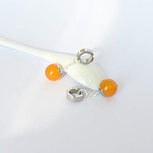 I3C Pendientes Vintage de Anime Bola de Dragón con Incrustaciones de Ágata Amarilla Perlas Redondas Pendientes de Gancho Unisex para la Oreja para Hombres Mujeres y Fan de Anime