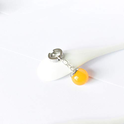 I3C Pendientes Vintage de Anime Bola de Dragón con Incrustaciones de Ágata Amarilla Perlas Redondas Pendientes de Gancho Unisex para la Oreja para Hombres Mujeres y Fan de Anime
