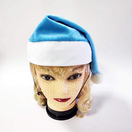 ifundom Decoraciones de Navidad 3 unids Blue Santa Claus Hat Christmas Hat Canto Decoración para niños Adultos Navidad Festival Decoración Bolsa de regalo