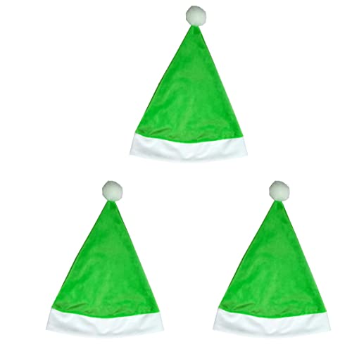 ifundom Decoraciones de Navidad 3 unids verde Santa Claus sombrero Navidad sombrero canto decoración para niños adultos Navidad festival decoración bolsa de regalo