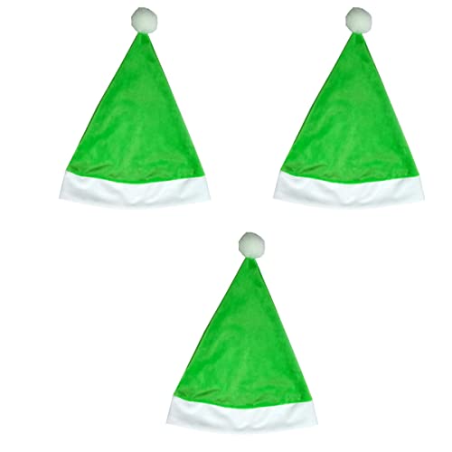 ifundom Decoraciones de Navidad 3 unids verde Santa Claus sombrero Navidad sombrero canto decoración para niños adultos Navidad festival decoración bolsa de regalo