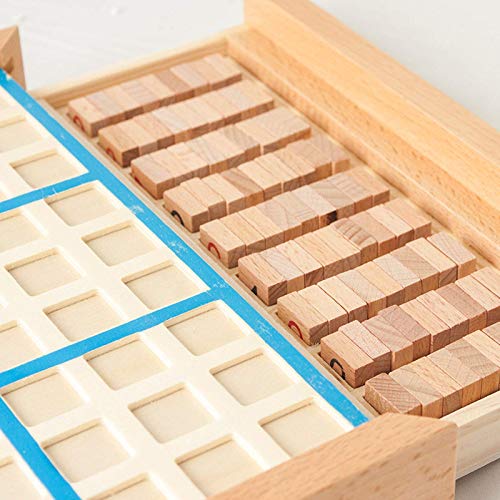 INSTO Juego de Mesa de Madera Sudoku con Cajón, Conjunto de Juegos de Mesa de Rompecabezas de Sudoku, Juguetes de Bloque para Niños O Adultos,Rosa