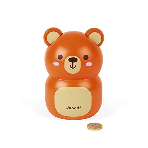Janod - Hucha Infantil de Madera Oso Pardo 15 Cm - Decoración de Cuarto Infantil - A partir de 3 Años, J04652
