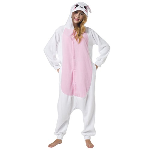 Katara-(10+ Modelos) Kigurumi Pijamas Disfraz de Animal Halloween Carnaval, Adultos, Color conejo rosa, Talla 165-175cm (1744) , color/modelo surtido