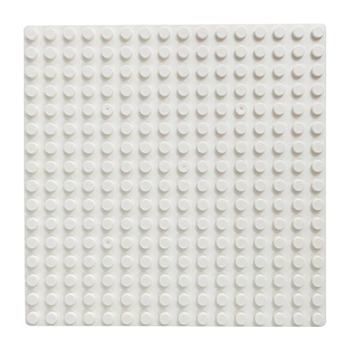 Katara 1741 Placas de Construcción 8 Pcs - 13x13cm / Pernos 16x16 Compatible con Lego, Sluban, Papimax, Q-Bricks, Blanco