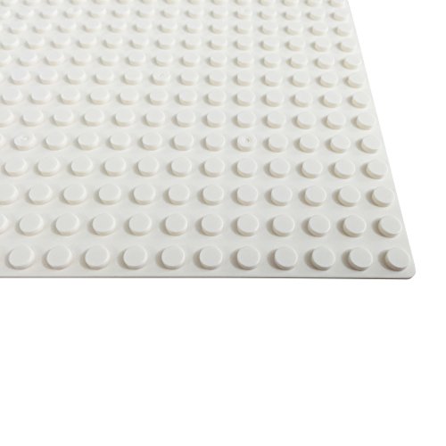 Katara 1741 Placas de Construcción 8 Pcs - 13x13cm / Pernos 16x16 Compatible con Lego, Sluban, Papimax, Q-Bricks, Blanco