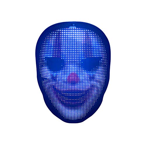 KEBEIXUAN Máscara LED de Halloween,Patrón personalizado de bricolaje Máscara inteligente LED, carnaval, discoteca, festival de música, baile, artículos para fiestas (carga USB)