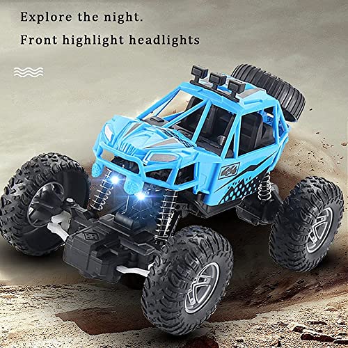 Kids RC Car 360°Stunt Remote Control Vehicle 2.4G Mountain Climbing Bigfoot Monster Truck High-Capacity Anti-Friction Tires Electric Rock Crawler Toy Car Xmas Gifts (Green 2battery)