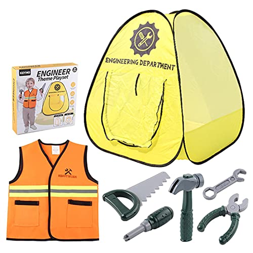 Kindly Entregas transfronterizas para niños, juego de rol de ingeniería, tienda de mantenimiento, kit DIY con chaleco