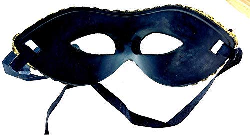 KIRALOVE - Máscara veneciana violeta con adornos dorados rígidos con purpurina de tela para disfraz de carnaval Halloween Cosplay Accesorios mujer hombre