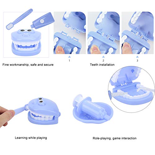 Kit de médico para niños, Juguete de Dentista 9 Piezas de Herramientas de Dentista Juego de simulación para niños Juguete de Dentista para Comprobar el Modelo de Diente(Púrpura)