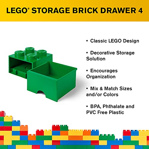 LEGO Ladrillo de almacenamiento con 1 cajón, color verde oscuro